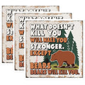 (3 Pack) Bear Laptop Decals - Funny Saying Stickers - Motivational Decal - 3 Inches On Longest Side - Easy Peel & Apply - Made in USA - 3MCS4514