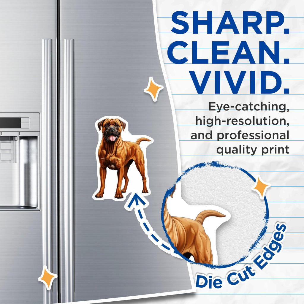 (2 Pack) Bullmastiff Dog Magnets - Fawn Mastiff Breed Art - Large Canine Pet Owner Decor - Dog Lover Display - 5 Inches On Longest Side - Thick Durable Magnet - Made in USA - MAG23480