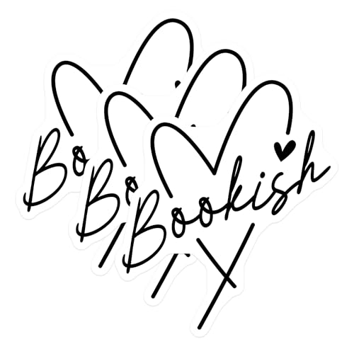 (3 Pack) Bookish Decals - Reader Stickers - Heart Laptop Decals - 3 Inches On Longest Side - Easy Peel & Apply - Made in USA - 3MCS2147