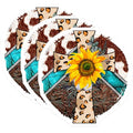 (3 Pack) Sunflower Cross Decals - Western Turquoise Decals - Leopard Print Decal - 3 Inches On Longest Side - Easy Peel & Apply - Made in USA - 3MCS4472