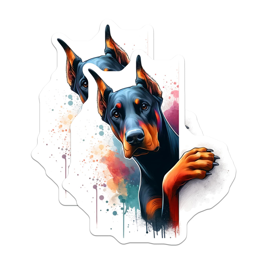 (2 Pack) Doberman Dog Magnets - Funny Doberman - Cute Dog Art Magnet - 5" On Longest Side - Premium Magnet - for Cars, Refrigerators, Toolboxes, Lockers - Made in USA - MAG14584