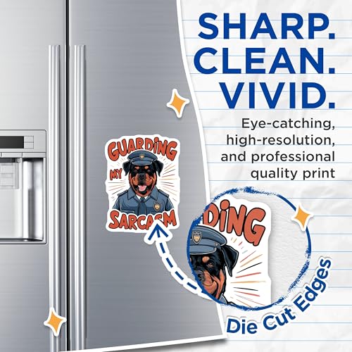 (2 Pack) Guarding My Sarcasm Magnets Magnets - Rottweiler Magnet - Funny Dog Magnet - 5" On Longest Side - Made in USA - Sticks to Refrigerators & Metal Surfaces - MAG8493