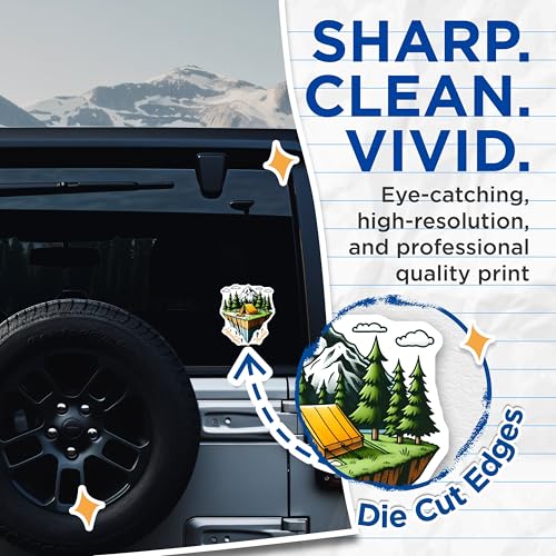 (2 Pack) Adventure Awaits Stickers - Camping Tent Stickers - Floating Island Stickers - 5" On Longest Side - Sticks to Any Smooth Flat Surface - Made in USA - BMCS3269