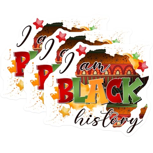 (3 Pack) Black History Month Decals - African Pride - Laptop Decals - 3 Inches On Longest Side - Easy Peel & Apply - Made in USA - 3MCS6611
