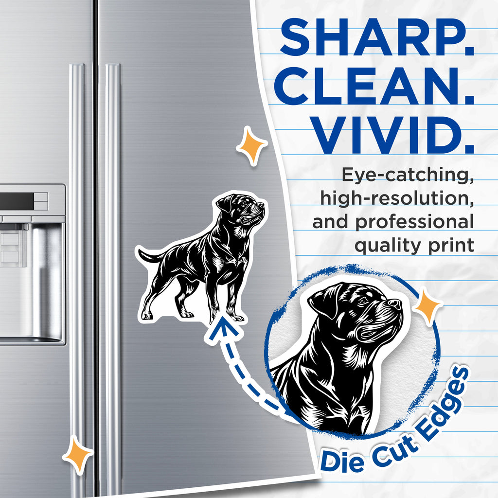 (2 Pack) Rottweiler Magnets - Dog Breed Art - Pet Lover Fridge Decor for Dog Moms Dads - 5 Inches On Longest Side - Thick Durable Magnet - Made in USA - MAG37120
