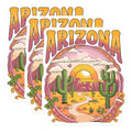 (3 Pack) Arizona Decals - Desert Landscape Sticker - Laptop Water Bottle - 3 Inches On Longest Side - Easy Peel & Apply - Made in USA - 3MCS8346
