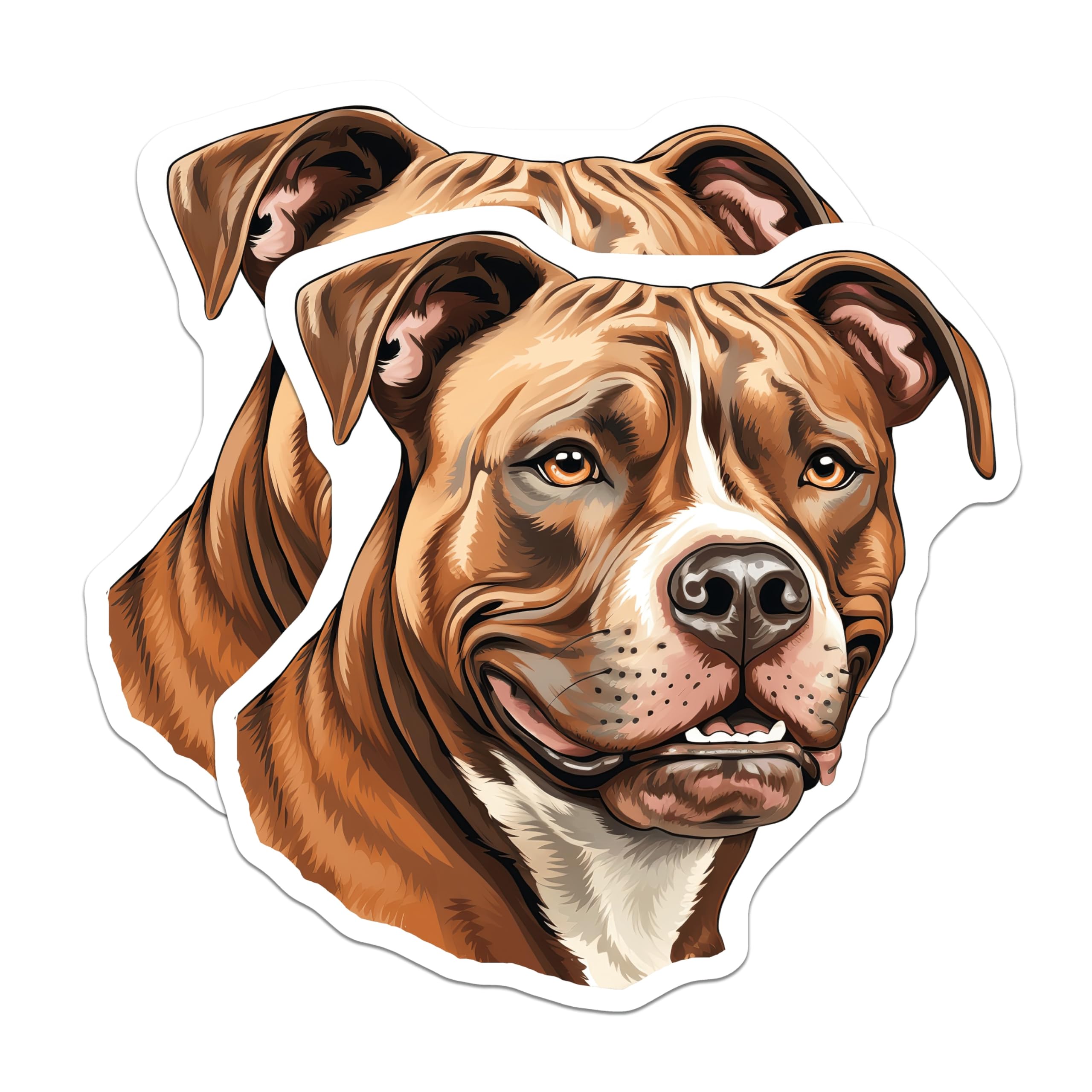 (2 Pack) Pitbull Dog Magnets - American Bully Art - Dog Lover Kitchen Decor - 5 Inches On Longest Side - Thick Durable Magnet - Made in USA - MAG26474