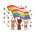 (2 Pack) Pride Day Magnets - LGBTQ+ Rainbow Flag - Inclusive Ally Art Fridge Decor - 5 Inches On Longest Side - Thick Durable Magnet - Made in USA - MAG38550
