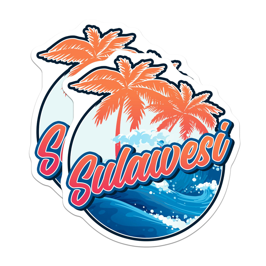 (2 Pack) Sulawesi Magnets - Tropical Island Decor - Indonesia Travel Souvenir - Beach Vacation Art - 5 Inches On Longest Side - Thick Durable Magnet - Made in USA - MAG19256