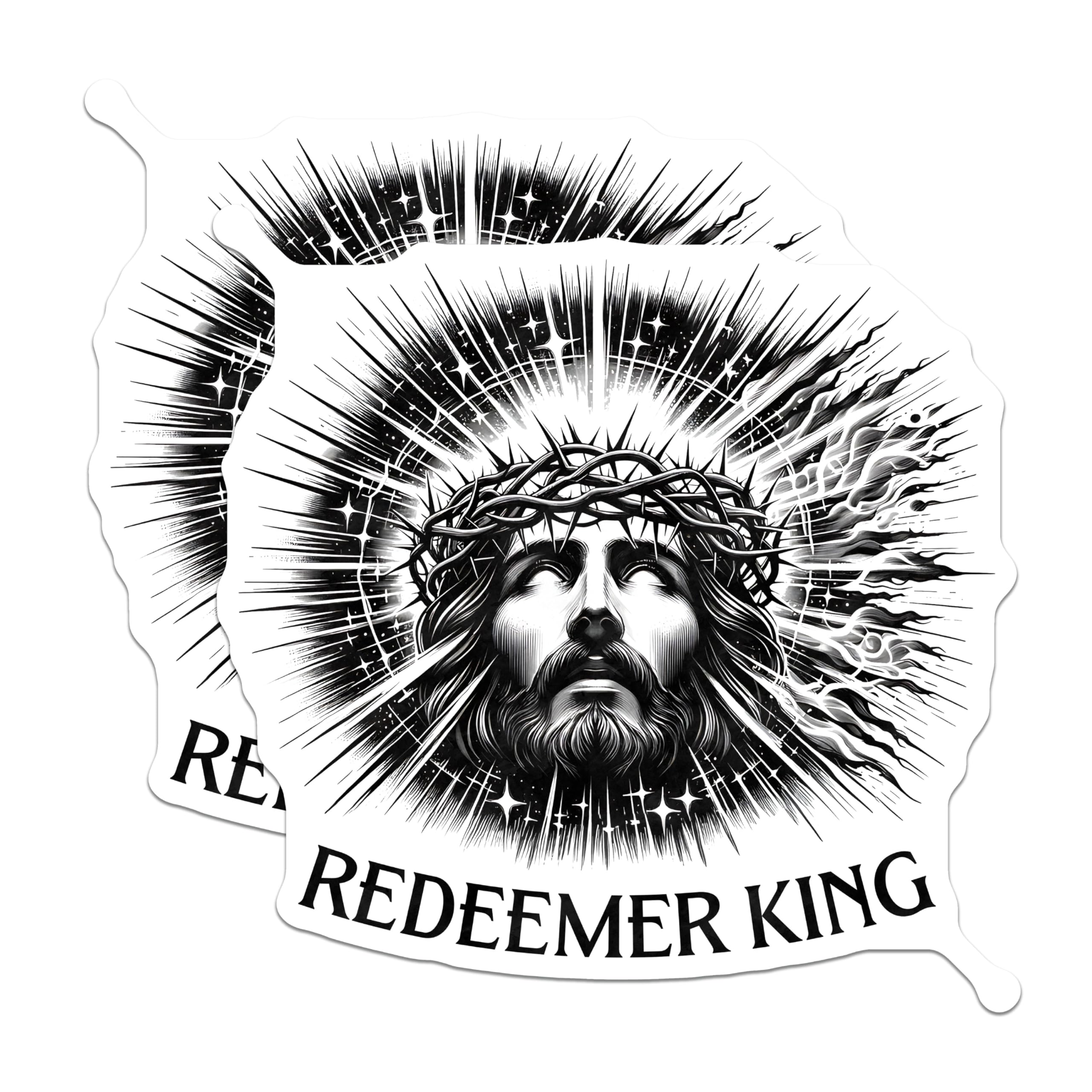 (2 Pack) Jesus Christ Magnets - Redeemer King Religious Art - Crown of Thorns Christian Decor - Spiritual Faith Display - 5 Inches On Longest Side - Thick Durable Magnet - Made in USA - MAG24198