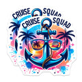 (2 Pack) Cruise Squad Magnets - Tropical Ship Vacation Decor - Anchor Sunglasses Ocean Travel - 5 Inches On Longest Side - Thick Durable Magnet - Made in USA - MAG20338