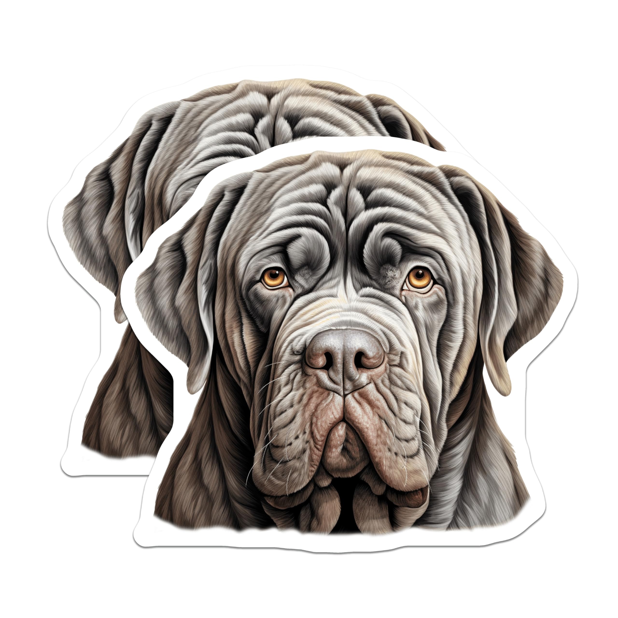 (2 Pack) Neapolitan Mastiff Dog Magnets - Giant Breed Pet Decor - Dog Mom Dad Home Accessory - 5 Inches On Longest Side - Thick Durable Magnet - Made in USA - MAG27576