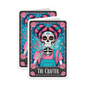 (2 Pack) Crafter Sugar Skull Magnets - Artist Sewing Painting - Day of the Dead Decor - 5 Inches On Longest Side - Thick Durable Magnet - Made in USA - MAG22580