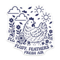 (2 Pack) Fluff Feathers Fresh Air Chicken Magnets - Cute Farmhouse Kitchen Decor - Rustic Home Accent - 5 Inches On Longest Side - Thick Durable Magnet - Made in USA - MAG39369