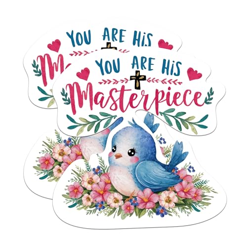 (2 Packs) You are His Masterpiece Magnets - Positive Inspiring Christian Magnets - 5 Inches On Longest Side - Premium Magnet - for Fridges, Toolboxes, Cars - Made in USA - MAG2333