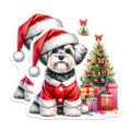 (2 Pack) Santa Shih Tzu Dog Magnets - Christmas Pet Decor - Holiday Fridge Decoration for Pet Lovers - 5 Inches On Longest Side - Thick Durable Magnet - Made in USA - MAG29067