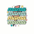 (3 Pack) Mama Decals - Retro Mom - Groovy Laptop Decals - 3 Inches On Longest Side - Easy Peel & Apply - Made in USA - 3MCS7723