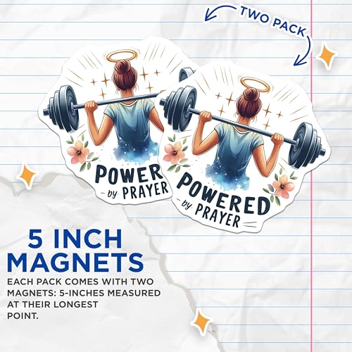 (2 Pack) Motivational Inspirational Quote Magnet - Strength Workout Decor - 5" On Longest Side - Sticks to Smooth Flat Surfaces - Made in USA - MAG9644