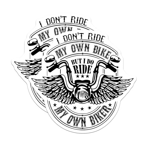 (2 Pack) Biker Quote Stickers - Motorcycle Rider Decal - Funny Biker Saying - 5" On Longest Side - Sticks to Smooth Flat Surfaces - Made in USA - BMCS5753