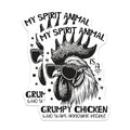 (2 Pack) My Spirit Animal Stickers - Grumpy Chicken - Funny Quotes - Humor Stickers for Laptops - Cool Animal Stickers - 5" On Longest Side - Sticks to Smooth Flat Surfaces - Made in USA - BMCS6223