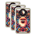 (3 Pack) Pomeranian Dog Decals - Celestial Flowers Stickers - Tarot Card Animal Stickers - 3 Inches On Longest Side - Easy Peel & Apply - Made in USA - 3MCS4033