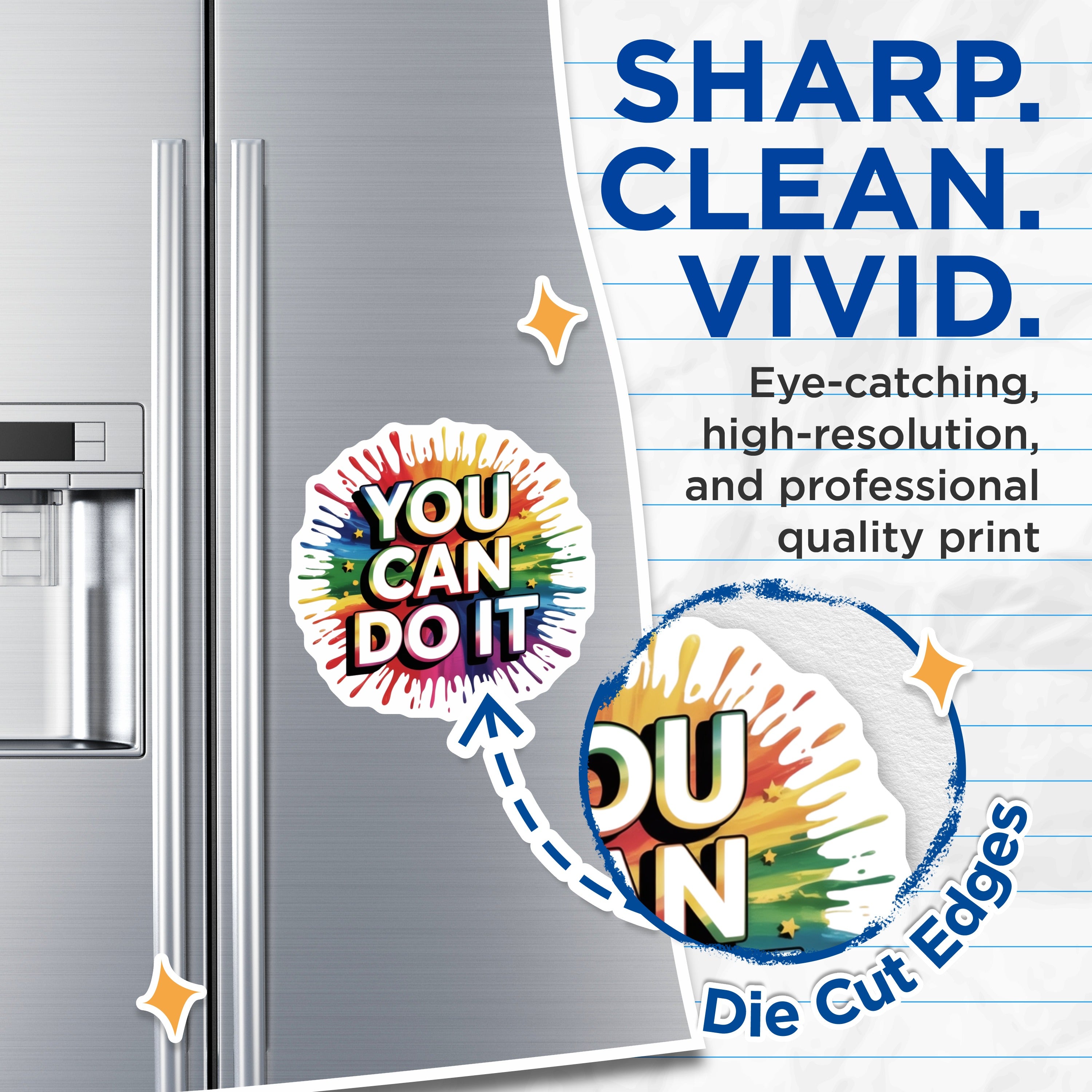 (2 Pack) Motivational Quote Magnets - Positive Affirmation Decor - Rainbow Daily Inspiration for Fridge Student Locker - 5 Inches On Longest Side - Thick Durable Magnet - Made in USA - MAG37020
