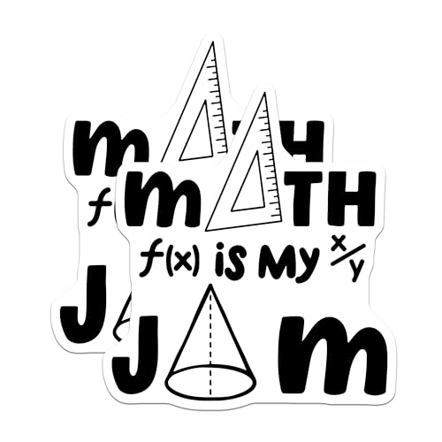 (2 Pack) Math is My Jam Stickers - Math Teacher Gift - STEM Education Stickers for Classroom - 5" On Longest Side - Sticks to Smooth Flat Surfaces - Made in USA - BMCS5742