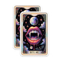 (2 Pack) Vampire Fangs Lips Magnets - Gothic Night Sky Art - 'Bite Me' Statement Decor - Celestial Bat Dracula Scene - 5 Inches On Longest Side - Thick Durable Magnet - Made in USA - MAG20900