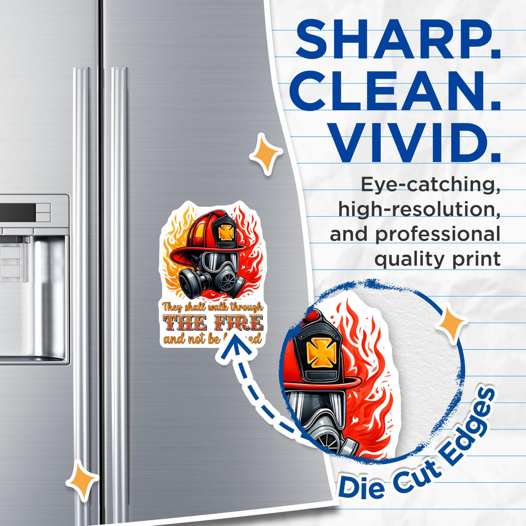 (2 Pack) Firefighter Magnets - Helmet and Mask - Inspirational Quote Fridge Magnets - 5" On Longest Side - Premium Magnet - for Cars, Refrigerators, Toolboxes, Lockers - Made in USA - MAG15449