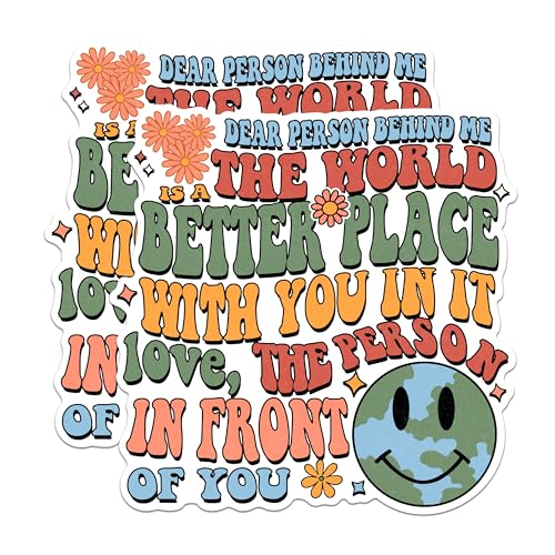(2 Pack) Encouraging Retro Stickers - Motivational Stickers for Laptop - Positive Message Stickers - 5" On Longest Side - Sticks to Any Smooth Flat Surface - Made in USA - BMCS3043