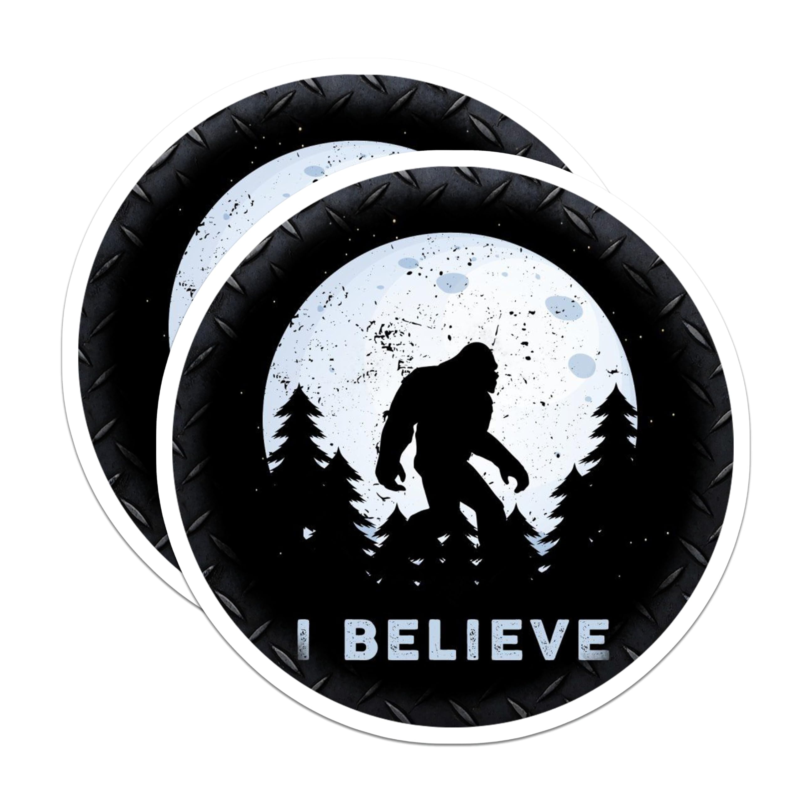 (2 Pack) Bigfoot Magnets - Sasquatch I Believe Statement - Cryptid Refrigerator Locker Magnets - 5 Inches On Longest Side - Thick Durable Magnet - Made in USA - MAG25356
