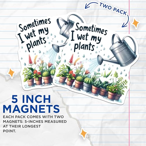 (2 Pack) Plant Lover Magnets Magnets - Funny Plant Decor - Attractive Plant Accessories - 5" On Longest Side - Made in USA - Sticks to Refrigerators & Metal Surfaces - MAG8804