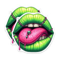 (2 Pack) Green Lips Zombie Magnets - Unique Halloween - Cool Fridge Magnets - Creepy Lips Design - Fun Zombie Magnets - 5" On Longest Side - for Cars, Fridges, Toolboxes - Made in USA - MAG4563
