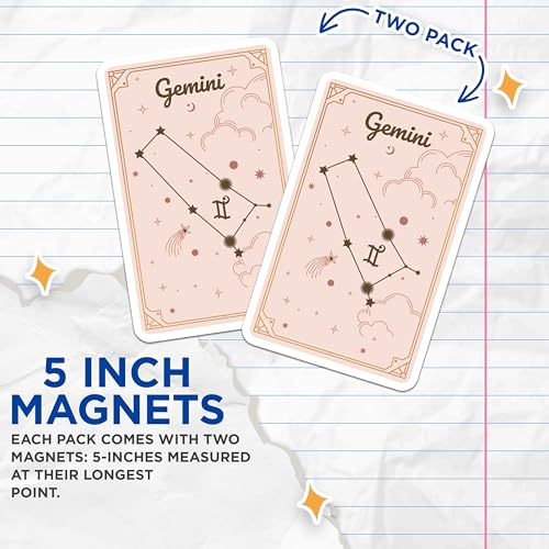 (2 Pack) Star Sign Gemini Decal Magnet - 5" On Longest Side - Sticks to Smooth Flat Surfaces - Made in USA - MAG9573