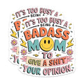 (2 Pack) Badass Mom Magnets - Fun Mom - Humorous Quote Magnets - 5" On Longest Side - for Cars, Fridges, Toolboxes - Made in USA - MAG3913