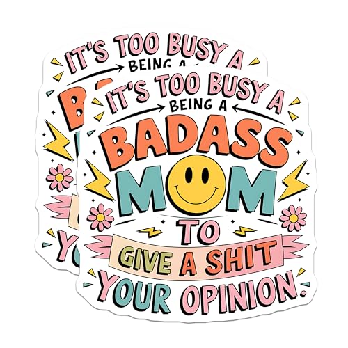 (2 Pack) Badass Mom Magnets - Fun Mom - Humorous Quote Magnets - 5" On Longest Side - for Cars, Fridges, Toolboxes - Made in USA - MAG3913