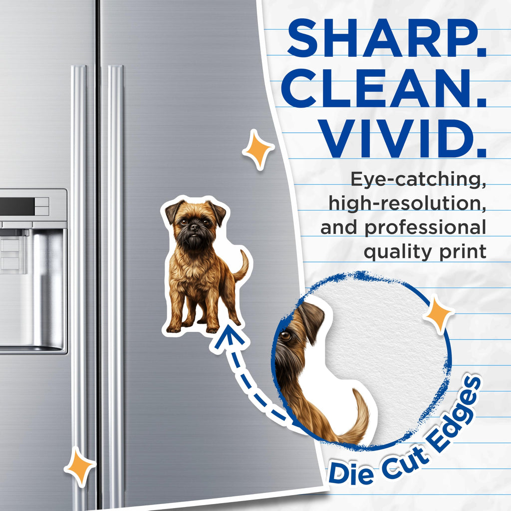 (2 Pack) Brussels Griffon Magnets - Dog Breed Portrait - Pet Lover Home Decor - Dog Mom Dad Decor - 5 Inches On Longest Side - Thick Durable Magnet - Made in USA - MAG25554