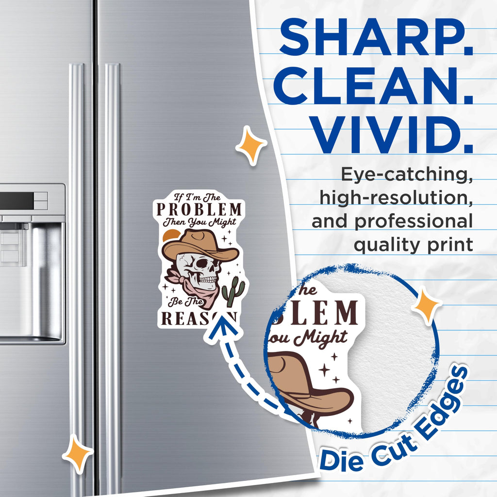 (2 Pack) Sarcastic Quote Magnets - Western Skull Decor - Humorous Refrigerator Magnets - 5" On Longest Side - Premium Magnet - for Cars, Refrigerators, Toolboxes, Lockers - Made in USA - MAG14113
