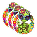 (3 Pack) Hippie Alien Decals - Flower Power - Retro Peace Sign - 3 Inches On Longest Side - Easy Peel & Apply - Made in USA - 3MCS6526