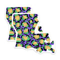 (2 Pack) Colourful Animal Print Stickers - State Map Stickers - Unique Leopard Print Stickers - 5" On Longest Side - Sticks to Smooth Flat Surfaces - Made in USA - BMCS4124