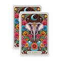 (2 Pack) Elephant Art Magnets - Floral Elephant - Moon and Stars Magnet - 5" On Longest Side - for Cars, Fridges, Toolboxes - Made in USA - MAG4454