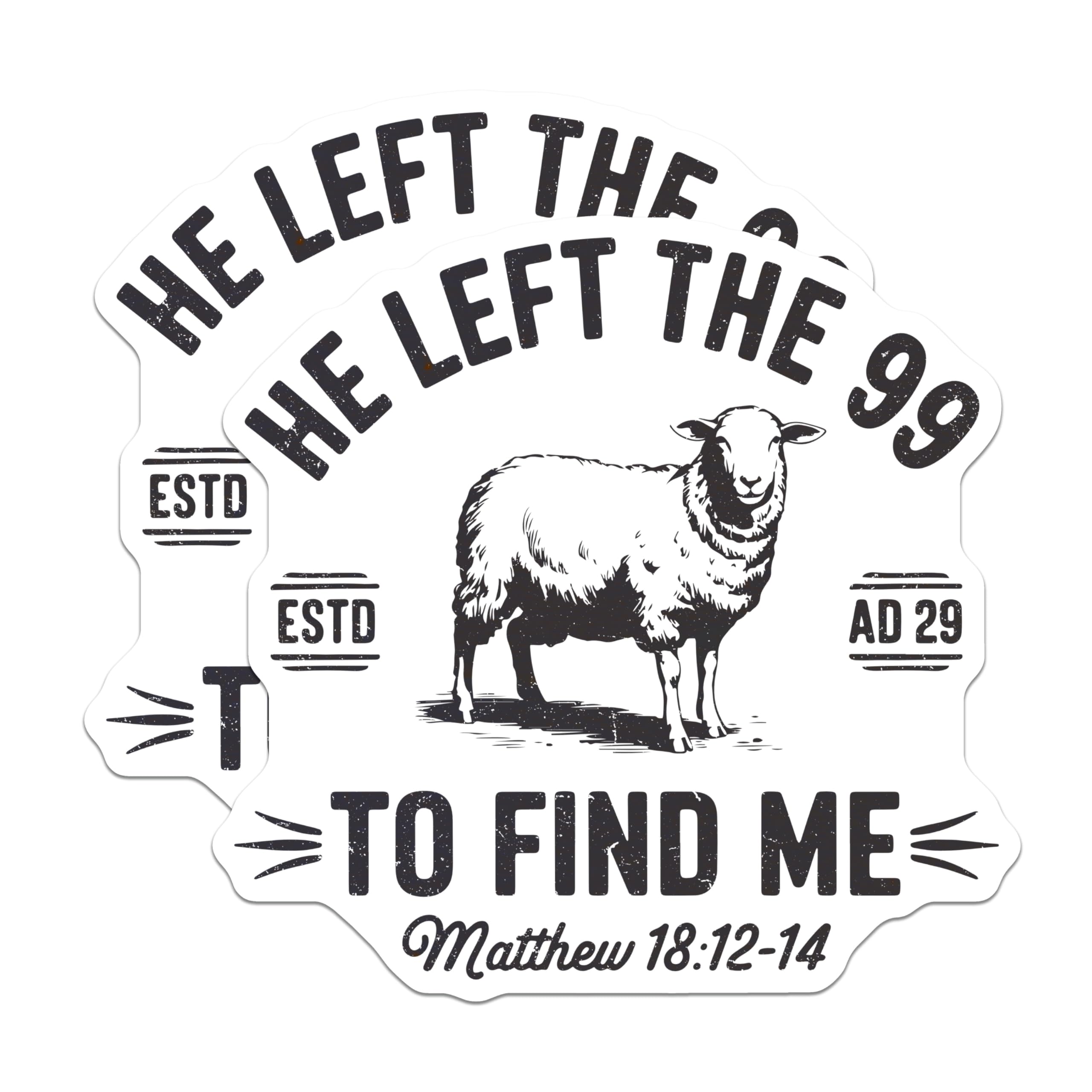 (2 Pack) Lost Sheep Christian Magnets - Matthew 18:12-14 Scripture Verse - Religious Refrigerator Decor - 5 Inches On Longest Side - Thick Durable Magnet - Made in USA - MAG24467