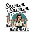 (2 Pack) Sarcasm Magnets - Funny Kitchen Humor Decor - Retro Pin Up Cook Quote - 5 Inches On Longest Side - Thick Durable Magnet - Made in USA - MAG37425