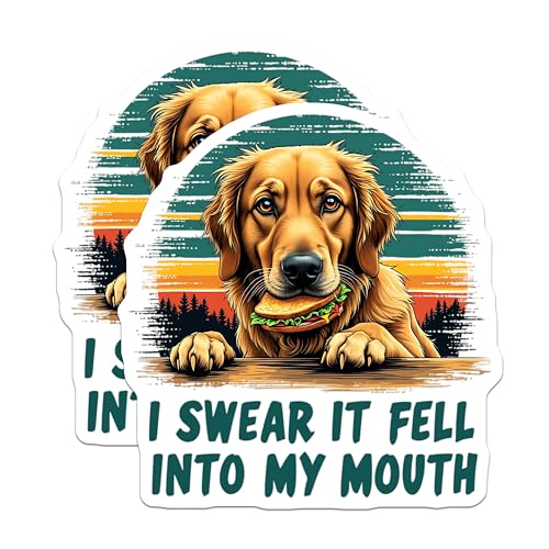 (2 Pack) Funny Dog Stickers - Cute Animal Quote Stickers - Dog Humor Decals for Laptops - 5" On Longest Side - Sticks to Smooth Flat Surfaces - Made in USA - BMCS4654