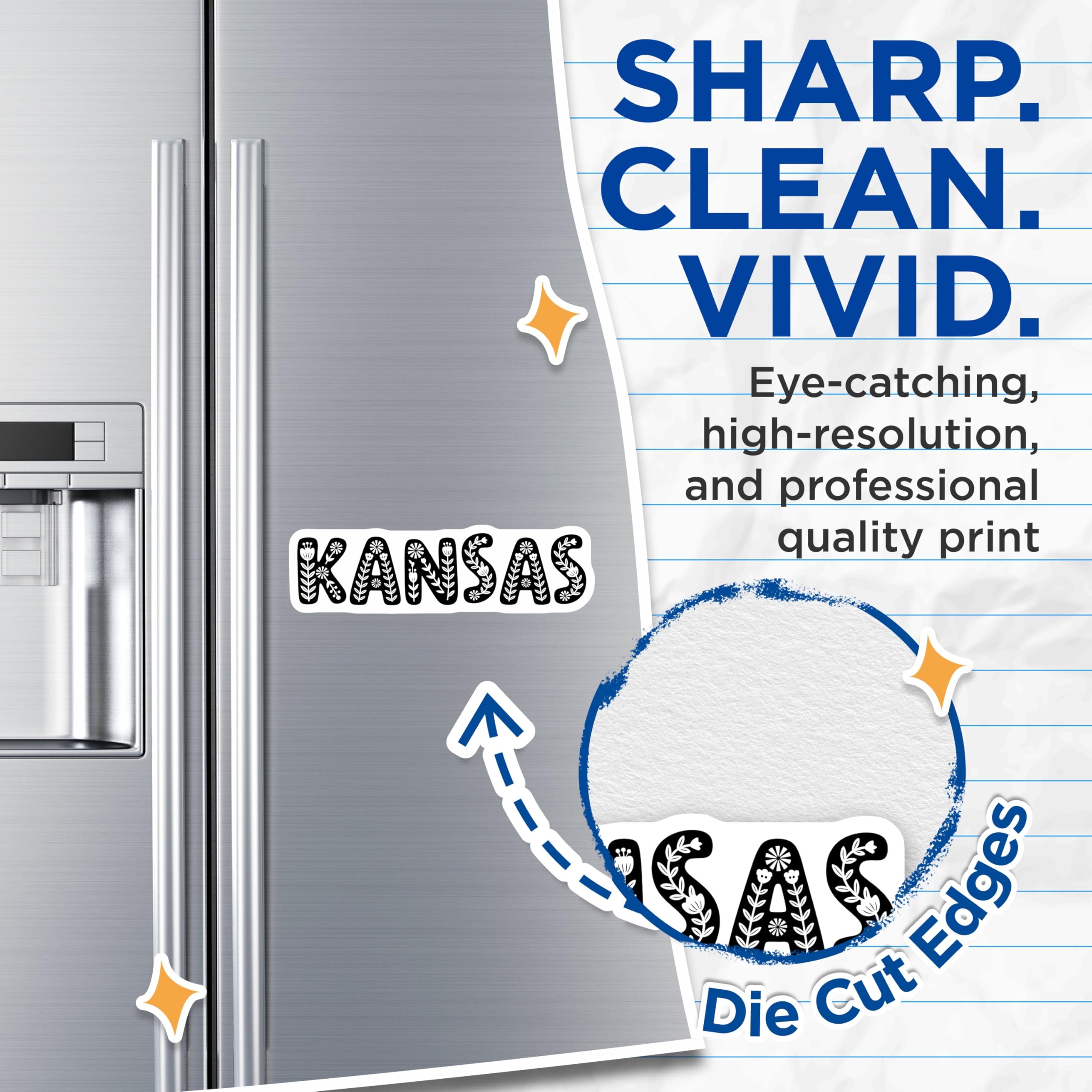 (2 Pack) Kansas Magnets - State Pride - Floral Kansas Decor - 5" On Longest Side - Premium Magnet - for Cars, Refrigerators, Toolboxes, Lockers - Made in USA - MAG18984
