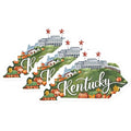 (3 Pack) Kentucky Decals - State Pride Stickers - Bourbon Trail Decor- 3 Inches On Longest Side - Easy Peel & Apply - Made in USA - 3MCS5057