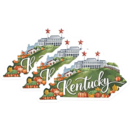 (3 Pack) Kentucky Decals - State Pride Stickers - Bourbon Trail Decor- 3 Inches On Longest Side - Easy Peel & Apply - Made in USA - 3MCS5057