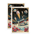 (2 Pack) Melting Pursuit Magnet - Cosmic Treats - Space Ice Cream Adventure - 5" On Longest Side - Sticks to Smooth Flat Surfaces - Made in USA - MAG10003
