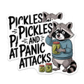 (2 Pack) Funny Raccoon Magnets - Pickles and Panic - Quirky Fridge Decor - 5" On Longest Side - Premium Magnet - for Cars, Refrigerators, Toolboxes, Lockers - Made in USA - MAG16977