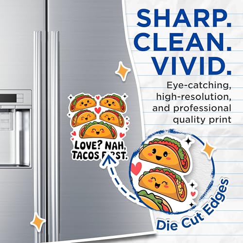 (2 Pack) Love Nah Tacos First Magnets - Cute Taco Magnets - Funny Kitchen Magnets- 5" On Longest Side - for Fridges, Toolboxes, Cars - Made in USA - MAG2998
